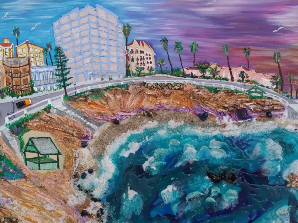 Painting of La Valencia Cove done by Jack Prober